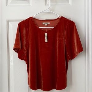 NWT Madewell velvet top size XS